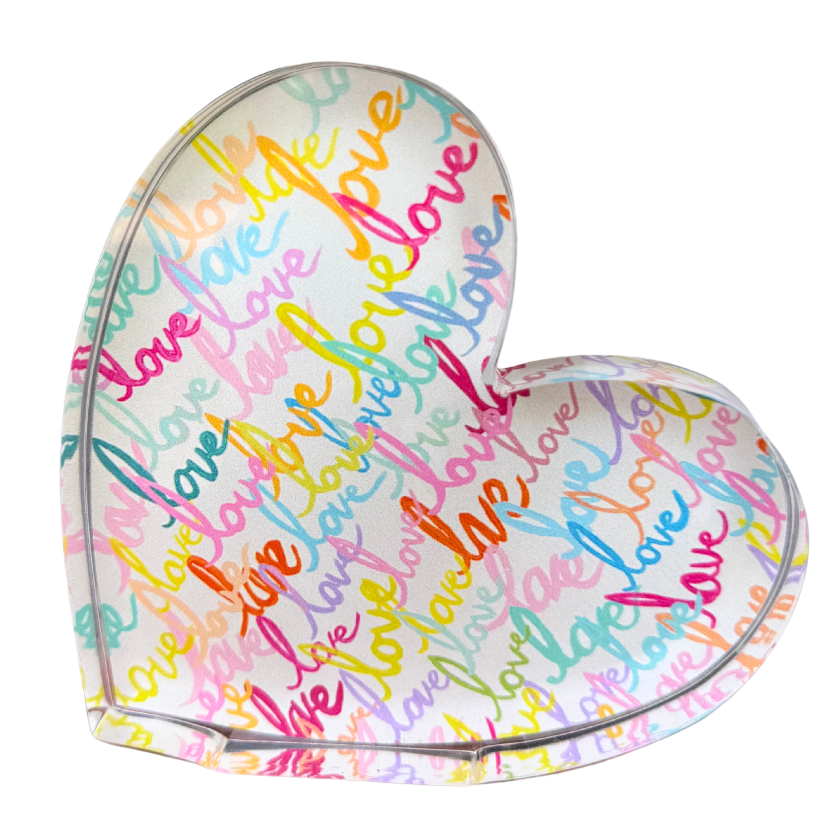 MK Decker Designs - Wholesale Decorative Tabletop Object - “Sideways Love Heart” Acrylic Shelfie0