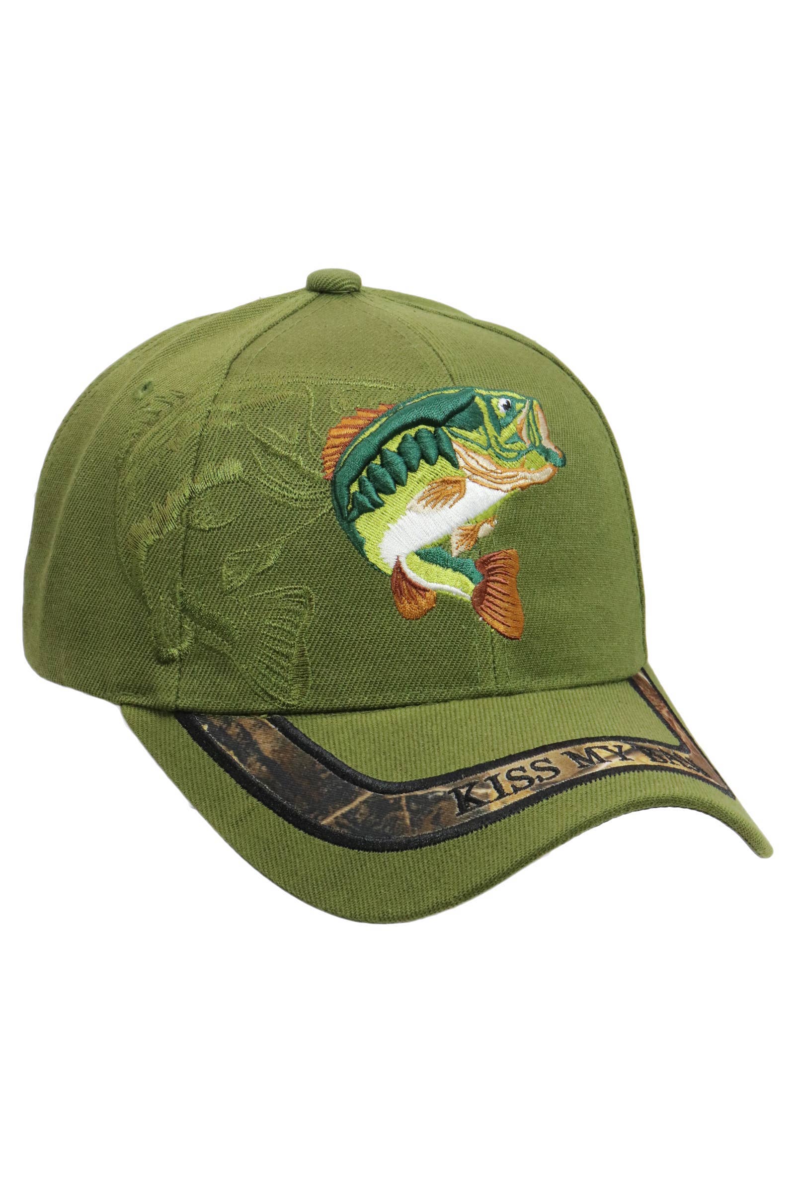 Cap Zone - Venta al por mayor Gorra de béisbol - Unisex - Gorra de béisbol acrílica Kiss My Bass Fish con cierre de velcro2
