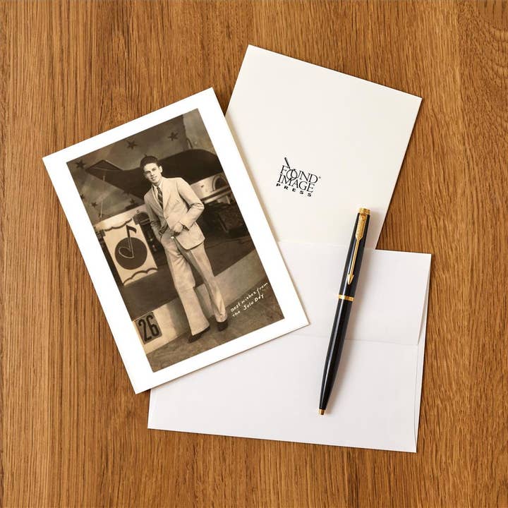 Found Image Press - Wholesale Stationery/Notecard Set - Greeting Card AP-75 Solo Boy Band Performer1