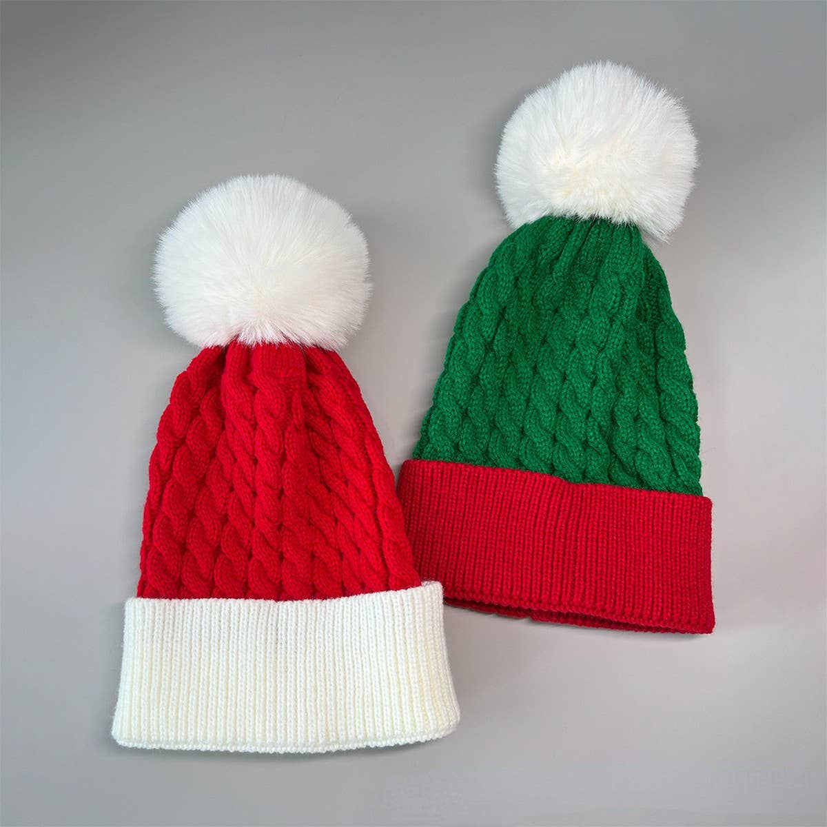 NINEXIS - Wholesale Beanie - Women's - CWAH0749_Christmas Bell Knitted Santa Hat With Twist5