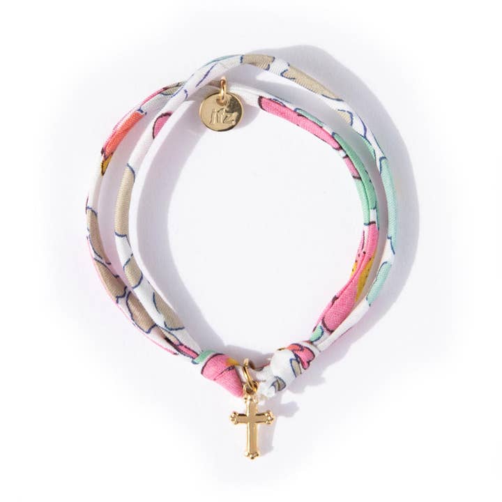 Betsy cupcake sliding Liberty bracelet Cross for wholesale by Le Petit Lien de Paris