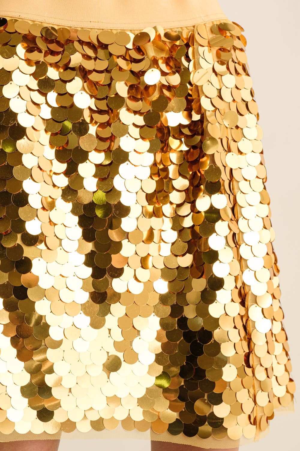 GOLD 32607S - Mirrored Disco Large Sequin Waist Mini Skirt for wholesale on Faire3