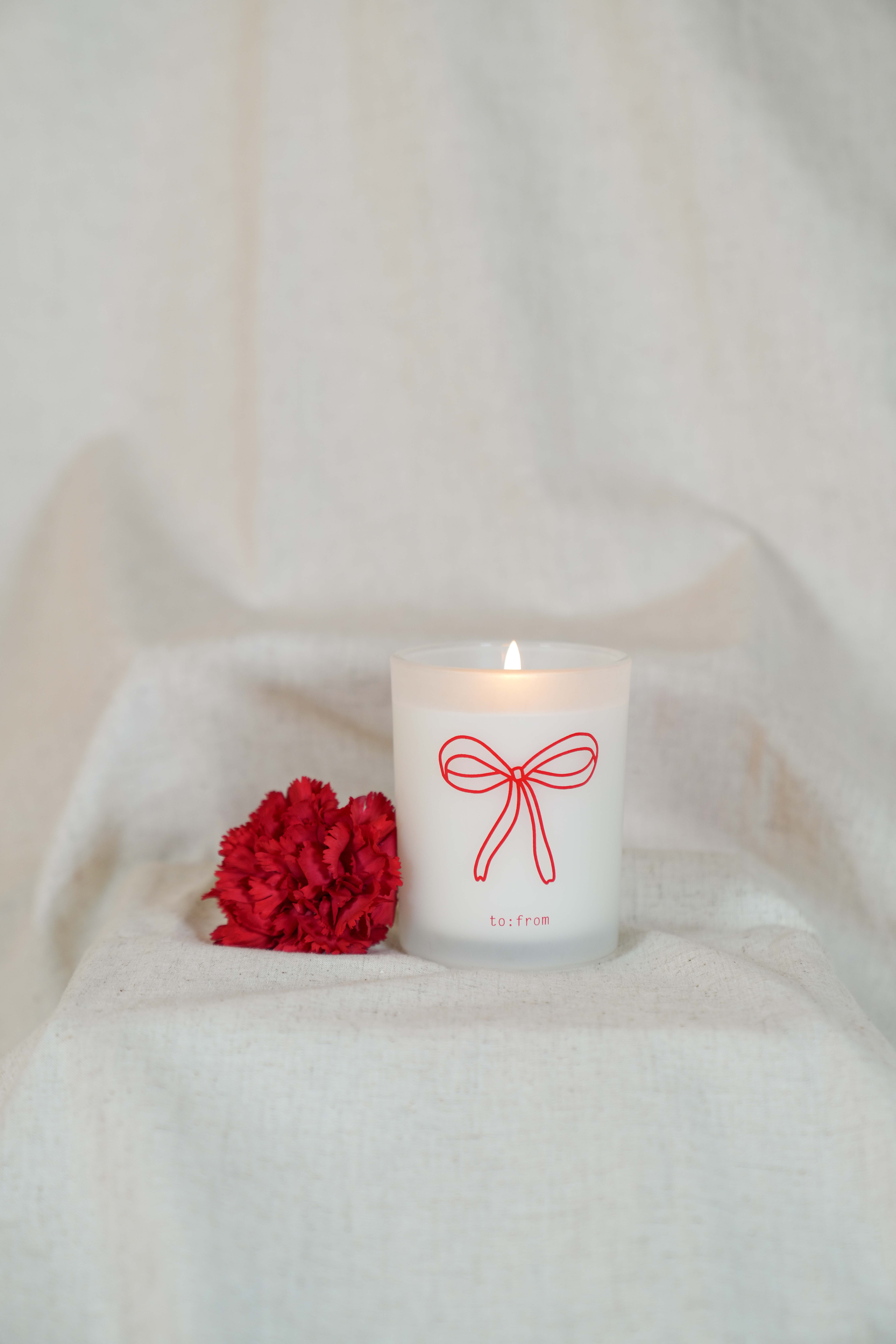 to:from - Wholesale Jar/Filled Candle - BOW (peach, rosemary)1