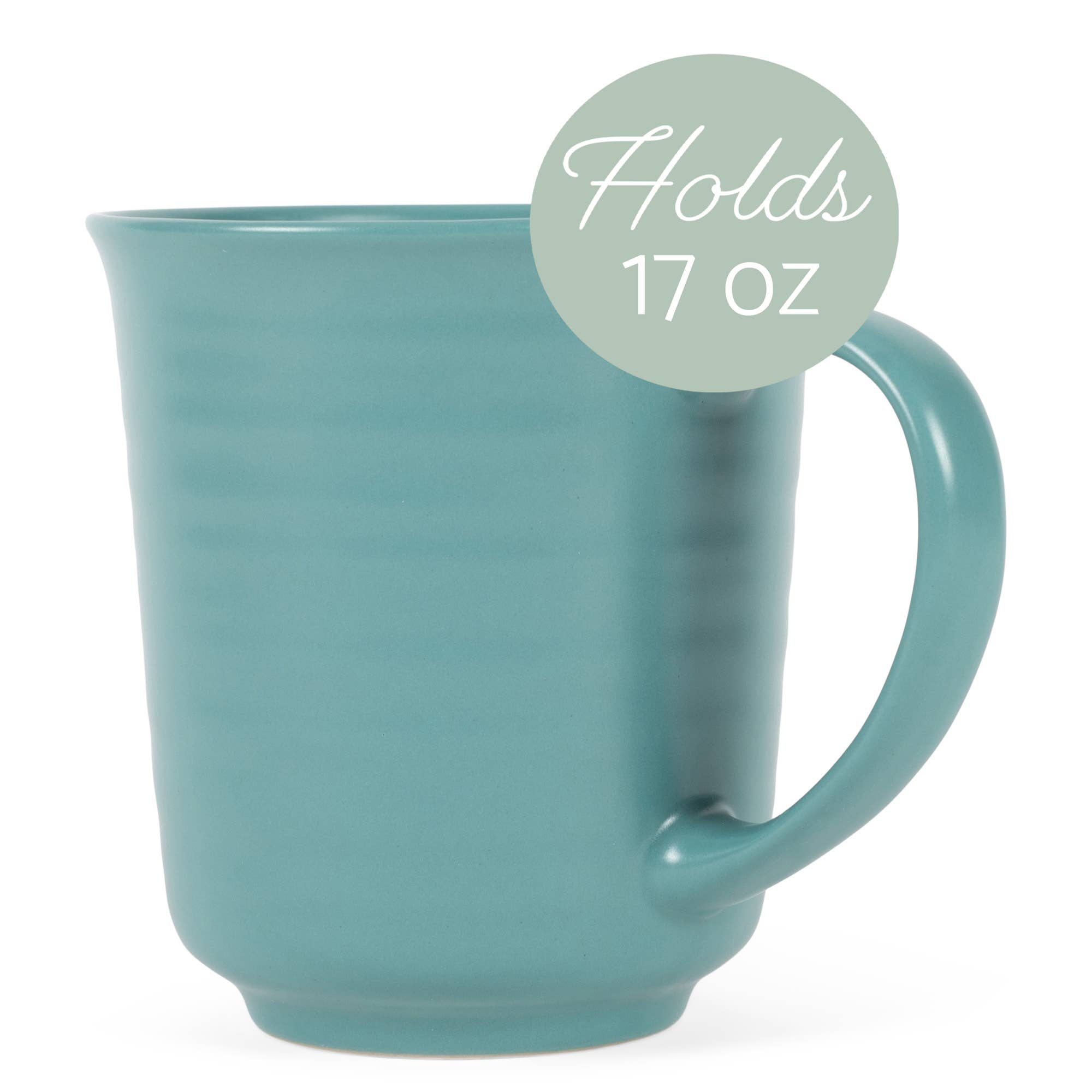 EAST AVENUE - Wholesale Coffee Mug - Mug 4-Pk Turquoise Matte Glaze Finish 17 Oz PRICE IS PER MUG2