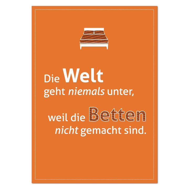 Postcard “Beds” for wholesale by Rabenmütter Verlag UG