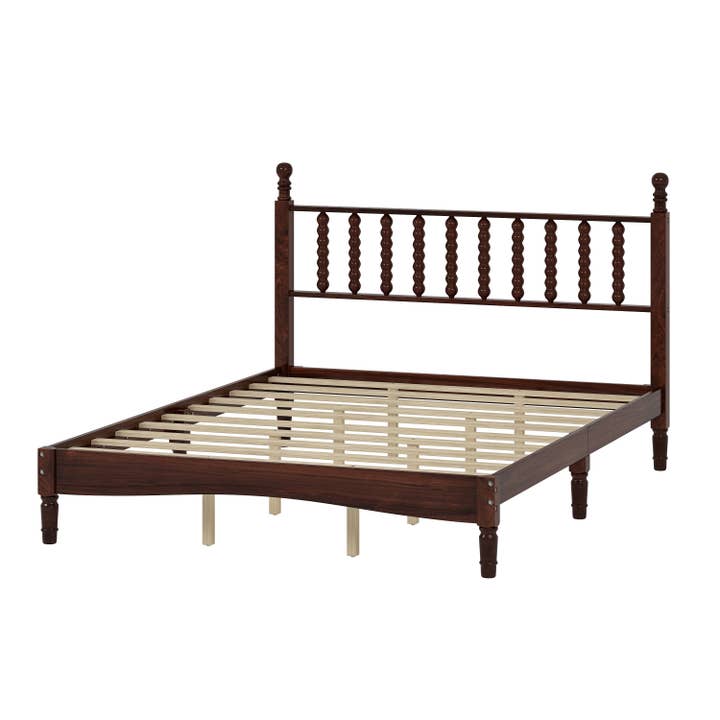 39F Inc. - Wholesale Bed - Retro Wood Platform Bed King/Queen/Full & Nightstand, Walnut13