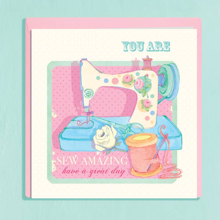 Lot de 6 cartes de vœux Vintage Home Range Sew Amazing pour la vente par Siobhan at april rose