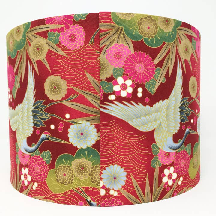 A Shade Unusual – Großhandel Lampenschirme – Japanischer Kranich-Lampenschirm (rot/gold)