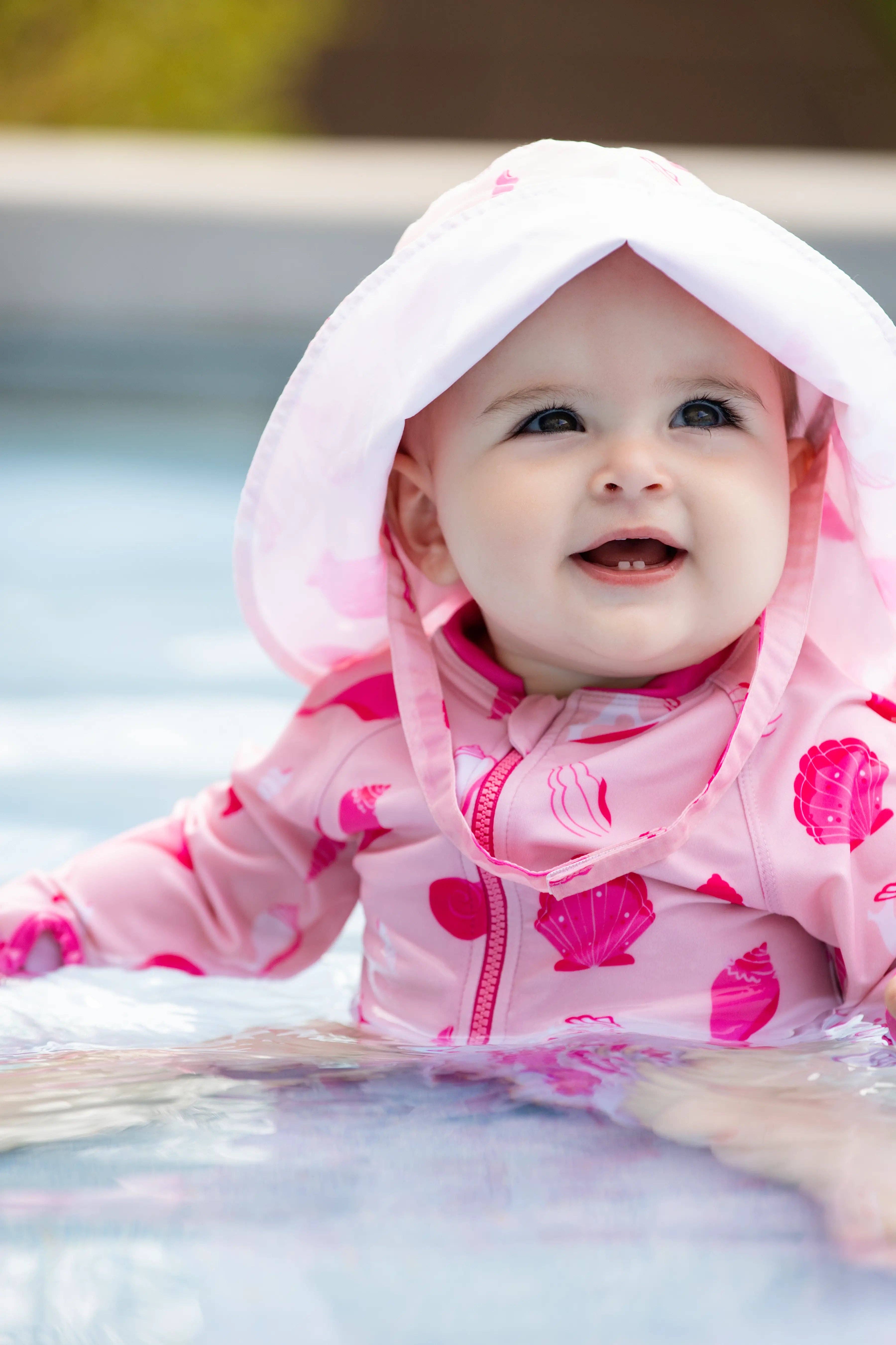 Monica + Andy – Großhandel Sonnenhut - Kinder – Kinder-Sonnenhut_Rosa Muscheln1