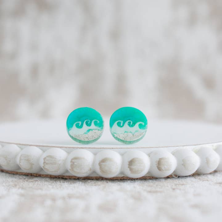 Sandy Beaches Shop - Wholesale Stud/Post Earrings - Custom Sand Wave Stud Earrings | Beach Sand7