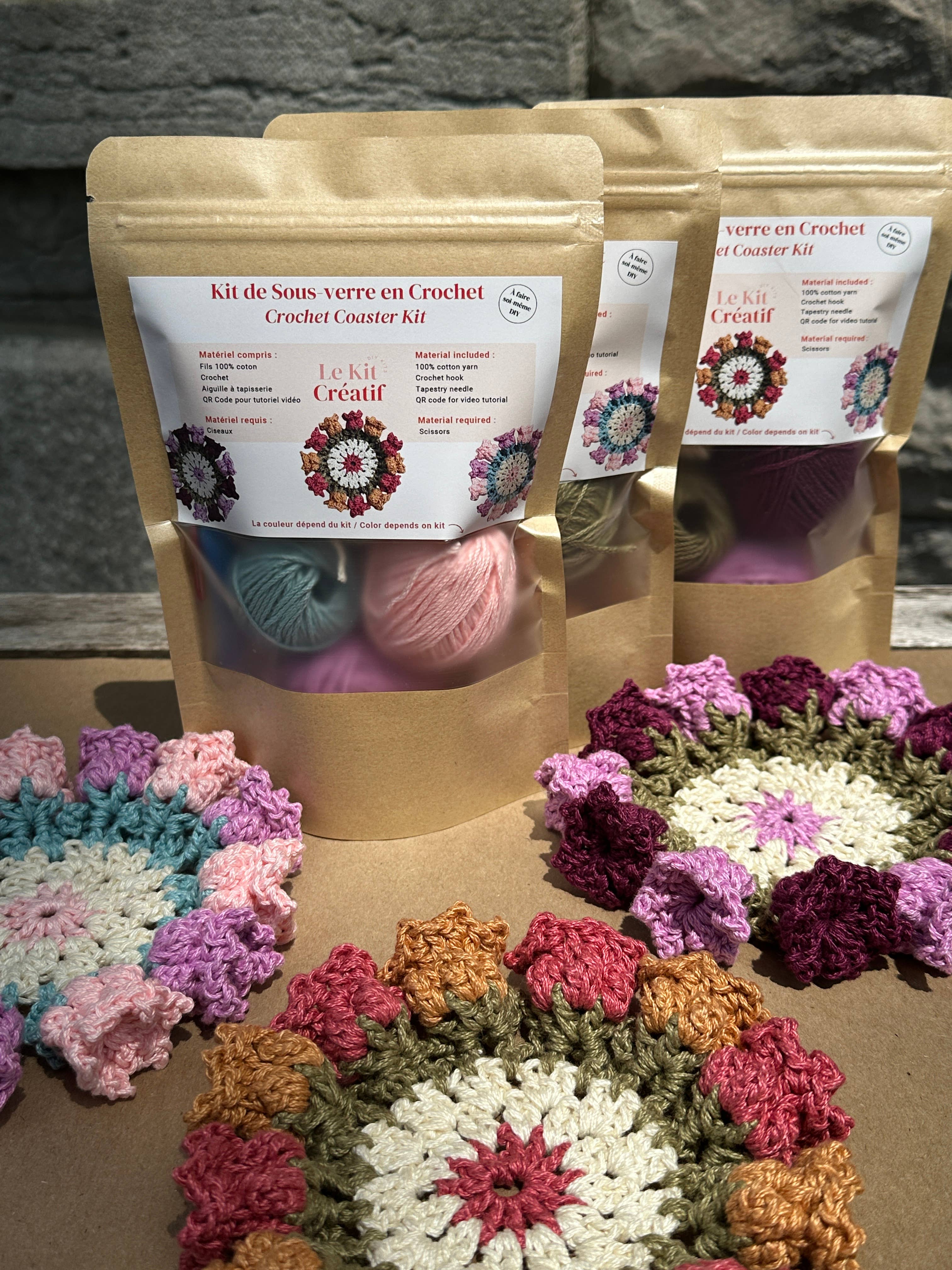 Le Kit Créatif - Wholesale DIY Craft Kit - DIY Crochet Coaster Kit6