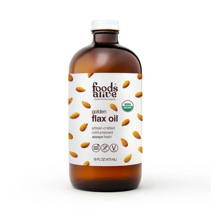 Gold Flax Seed Oil - Artisan Cold-Pressed, Organic for wholesale by Foods Alive