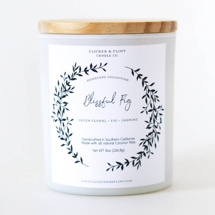 Blissful Fig for wholesale by Flicker & Flint Candle Co.
