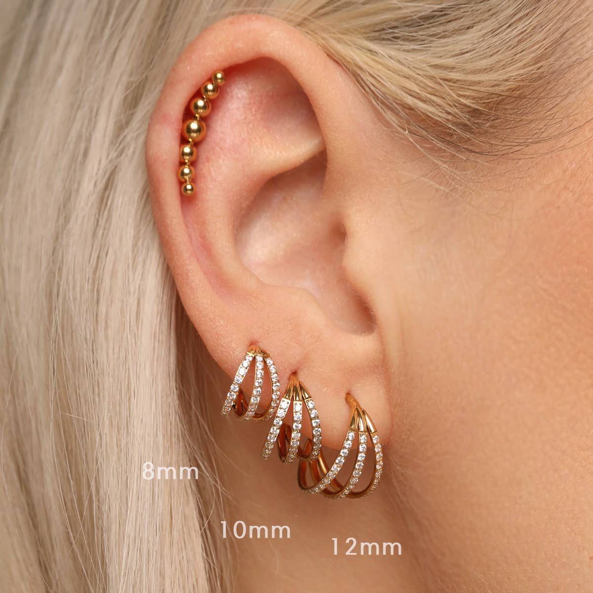 Schmuckgroßhandel – Engroshandel Enkeltøreringe – Triple Clicker Piercing | Titan2