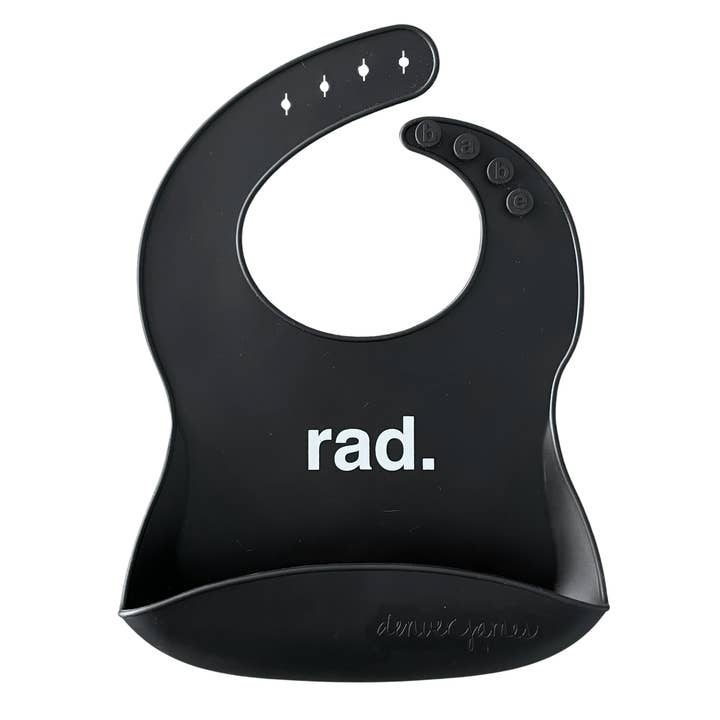 Silicone Bib - Rad (Black) for wholesale by Denver James