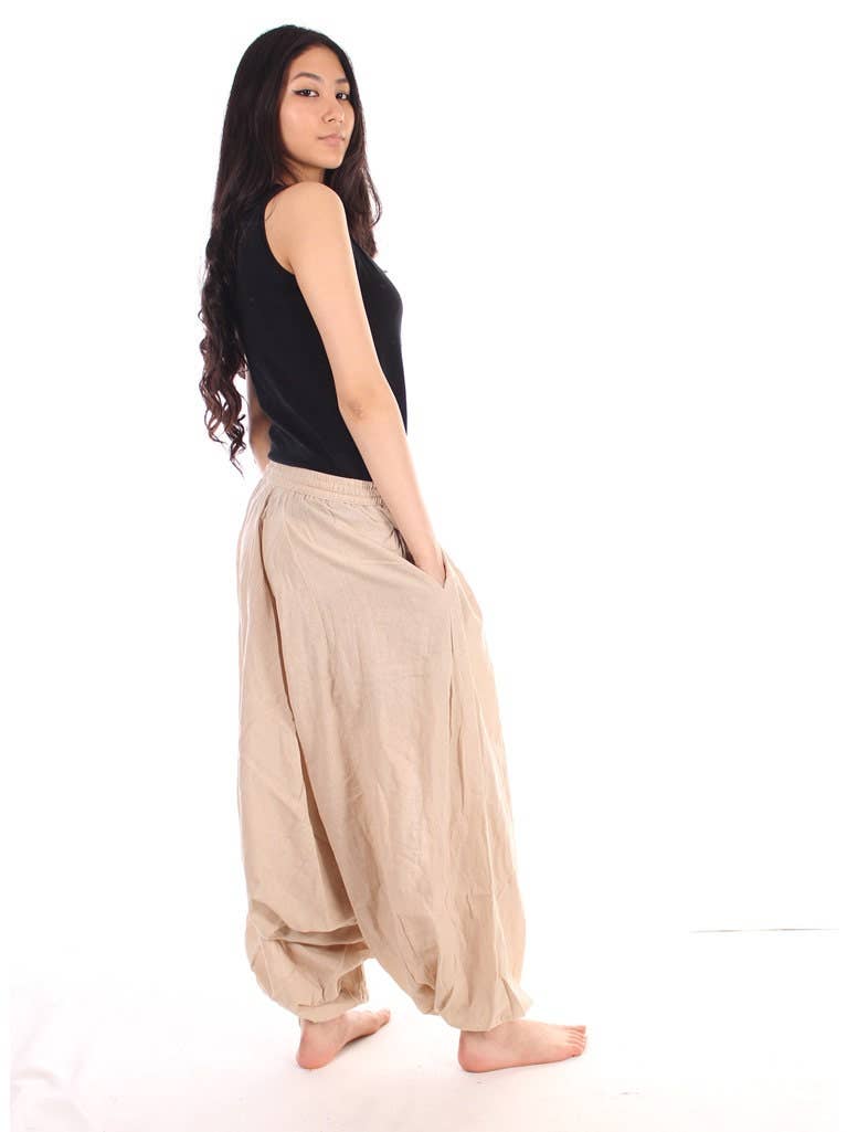 Funky Yak Ltd - Wholesale Pants - Women's - Khadi Khadar Cotton Harem Baggy Unisex Trousers2