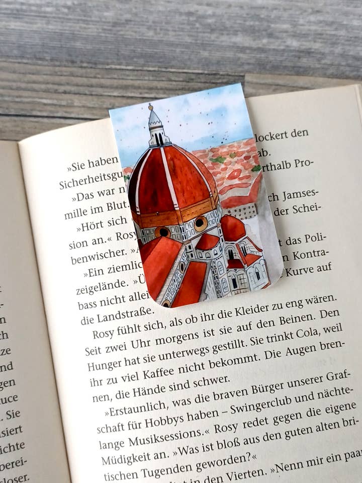 Magnetisches Lesezeichen – Florenz, Italien – Reise Aquarell für den Großhandel von Christina Jenne Art and Design