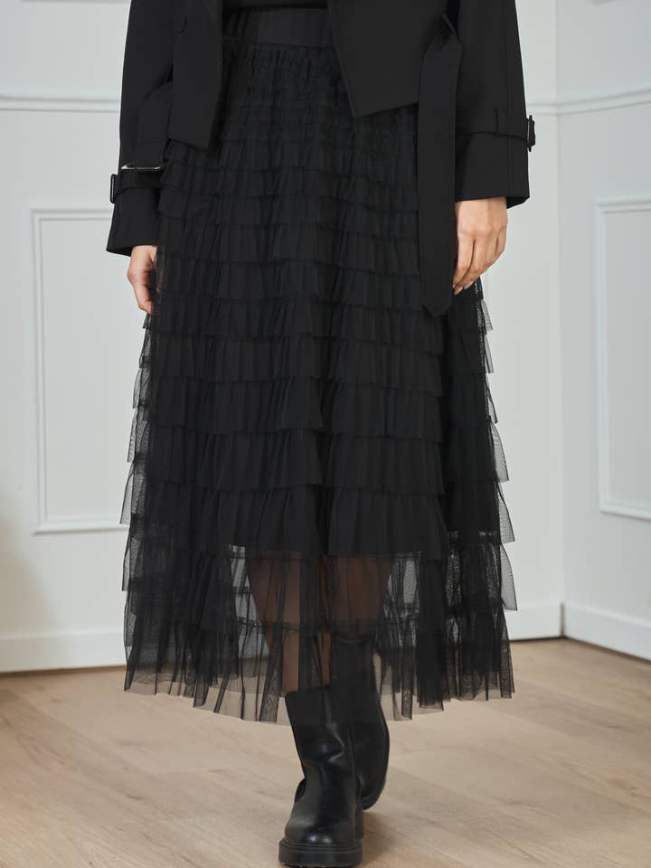 LULUMARY - Wholesale Skirt - Women's - Long tulle skirt SK787A12