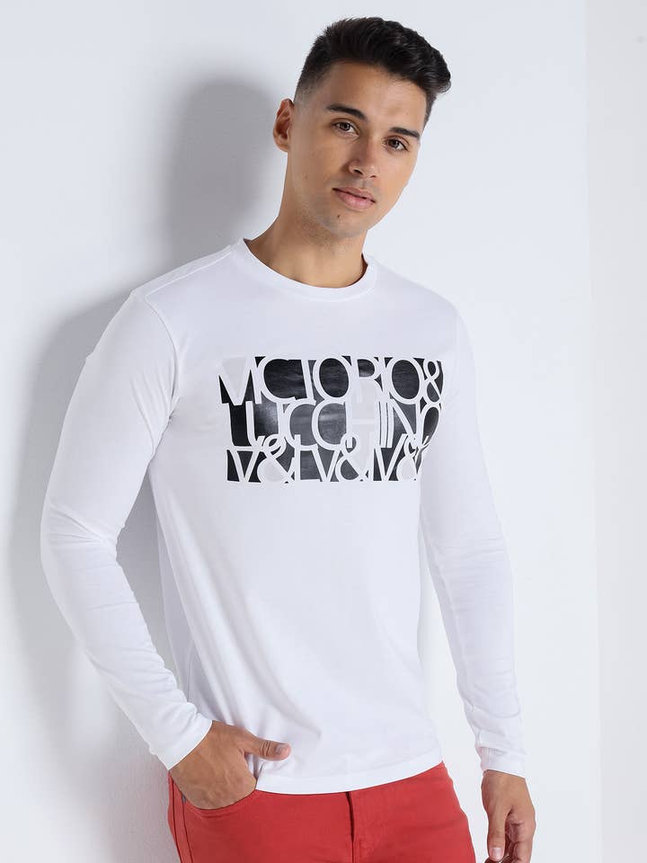 V&LUCCHINO - T-shirt à manches longues avec imprimé métallisé pour la vente par PAUSANT SHOP ONLINE