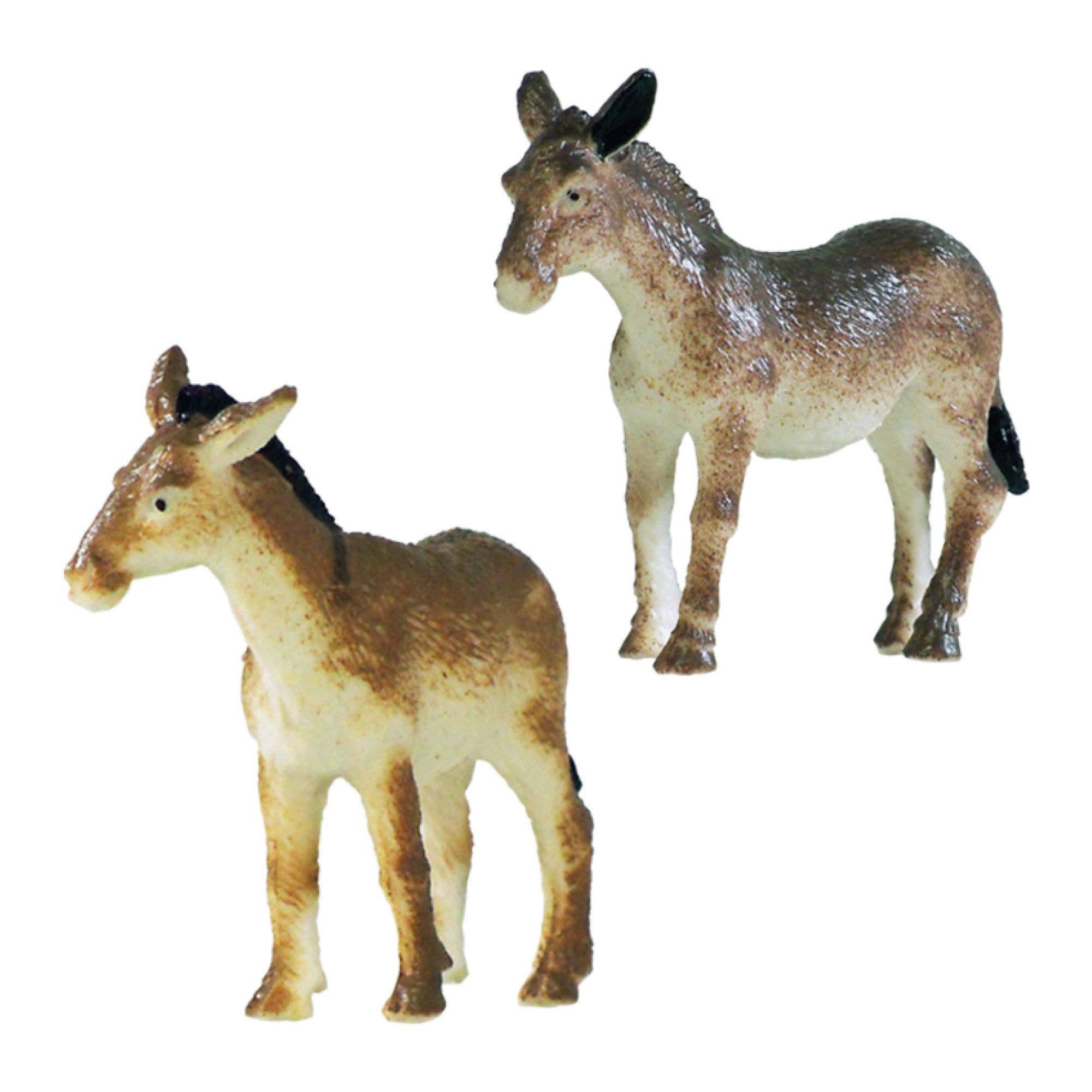 Deluxebase – wholesale Figurine toy – Kids – Animix Mini Animal Figurines - Donkeys0