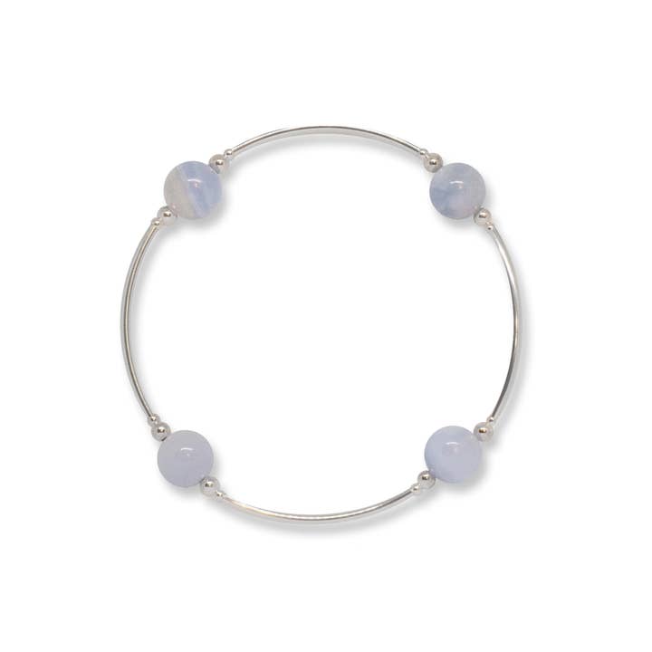 Made as Intended - Wholesale Beaded Bracelet - 8mm Blue Lace Agate Blessing Bracelet