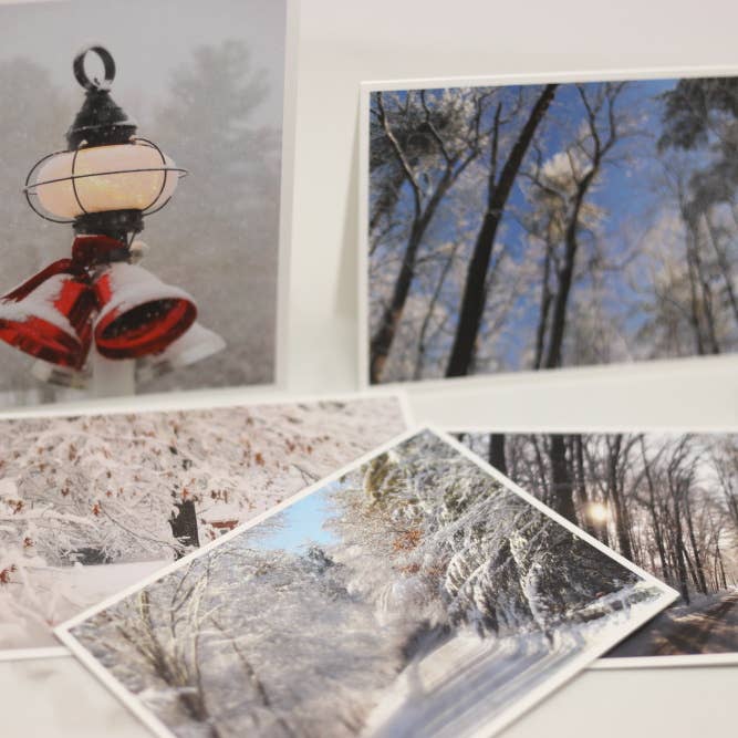 New England Prints - Wholesale Stationery/Notecard Set - Box of 5 All Occasion New England Winter Blank Note Cards4
