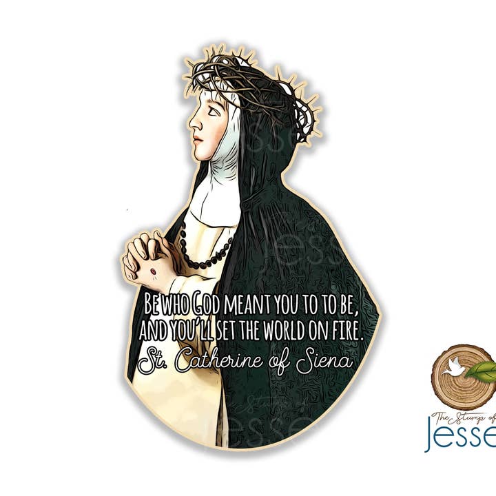 St. Catherine of Siena Catholic Sticker for wholesale by The Stump of Jesse