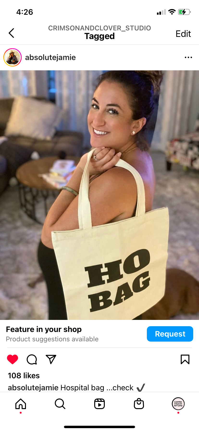 Crimson and Clover Studio - Wholesale Tote Bag - Women's - Ho Bag Funny Tote Bag1