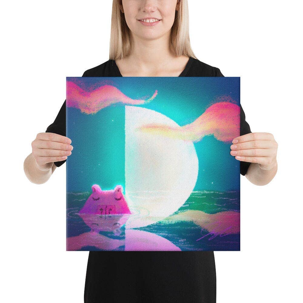 JoyousJoyfulJoyness - Wholesale Painting/Drawing - Moonlit Capybaras Collection - 4 - "First Quarter Moon" Painting [Unfoiled]7