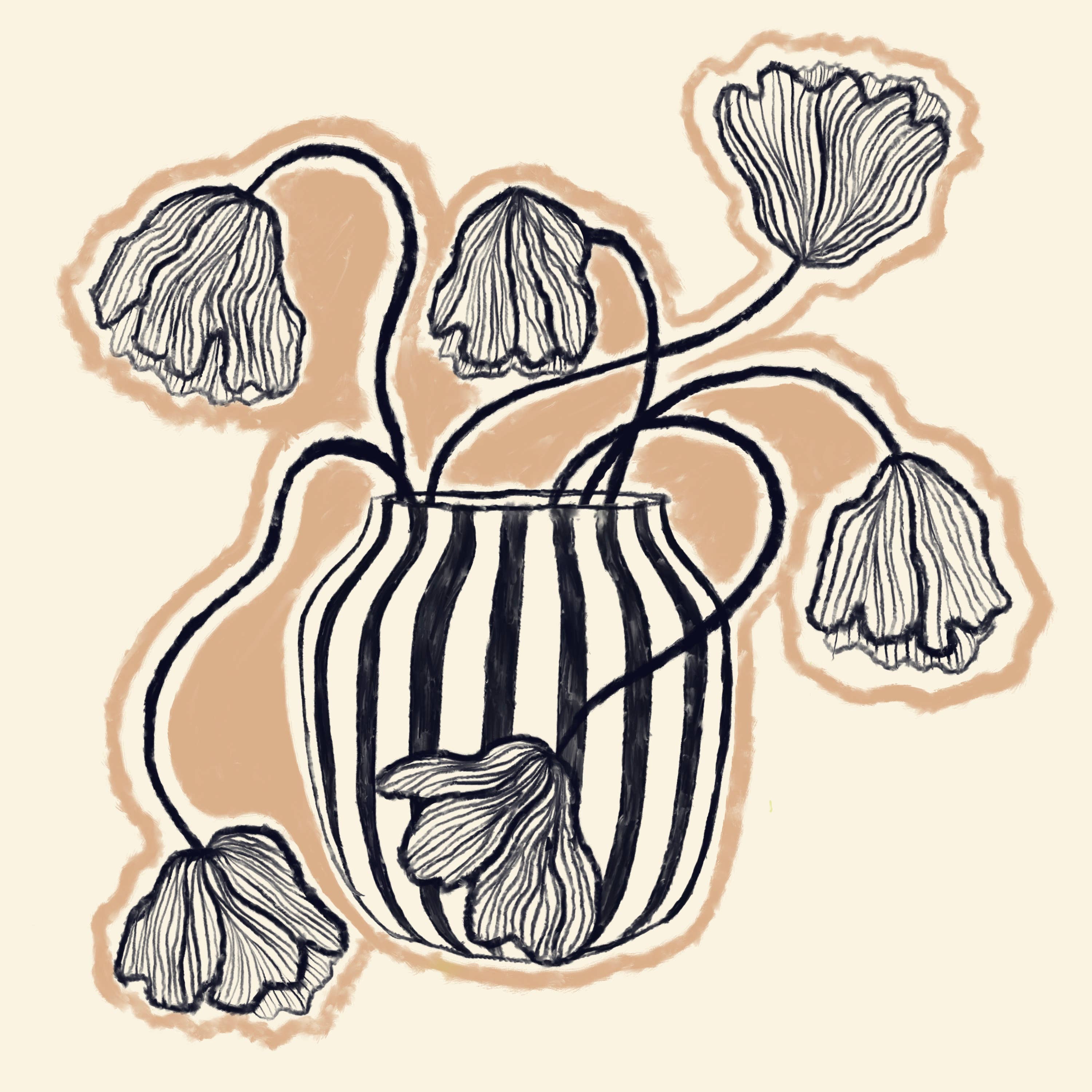 Kate Fox Design – wholesale Konsttryck – Vas i blått konsttryck, konsttryck, handritad konst, knäppa5