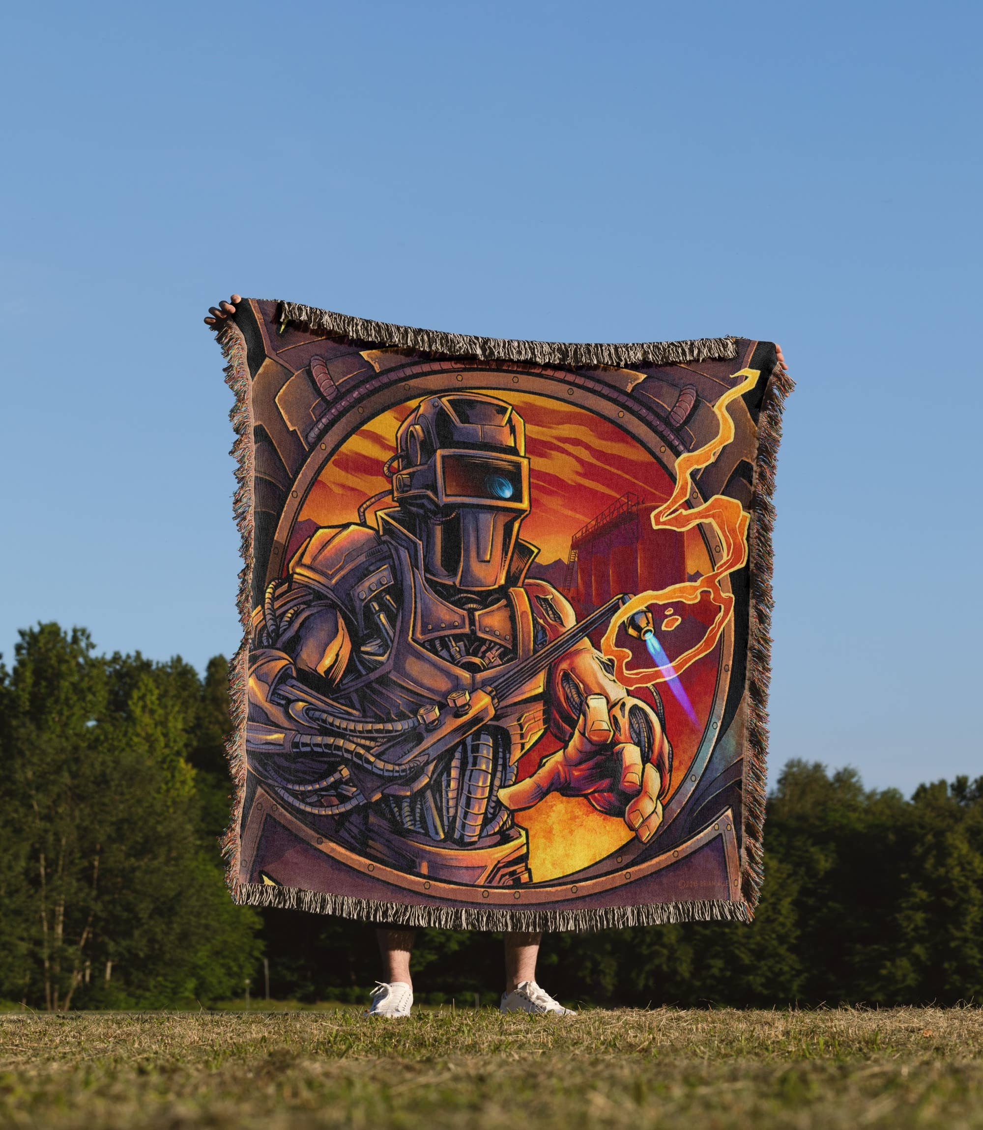 3dRose – Engroshandel Tæppe – 3dRose, Svejser der er en maskine, der bruger et svejseværktøj, Tæppe1