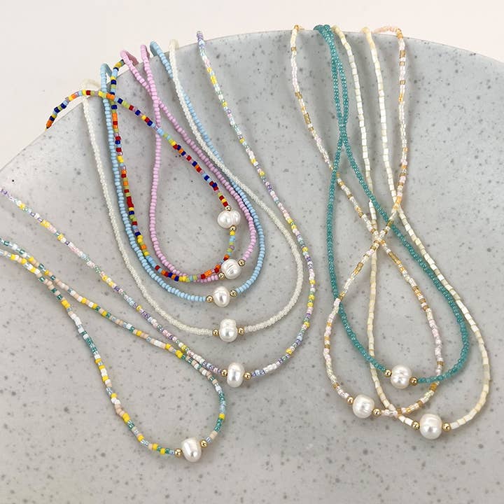 Sweet Cherry Sky - Wholesale Beaded/Pearl Necklace - Bohemian Fresh Water Pearl Beaded Necklace