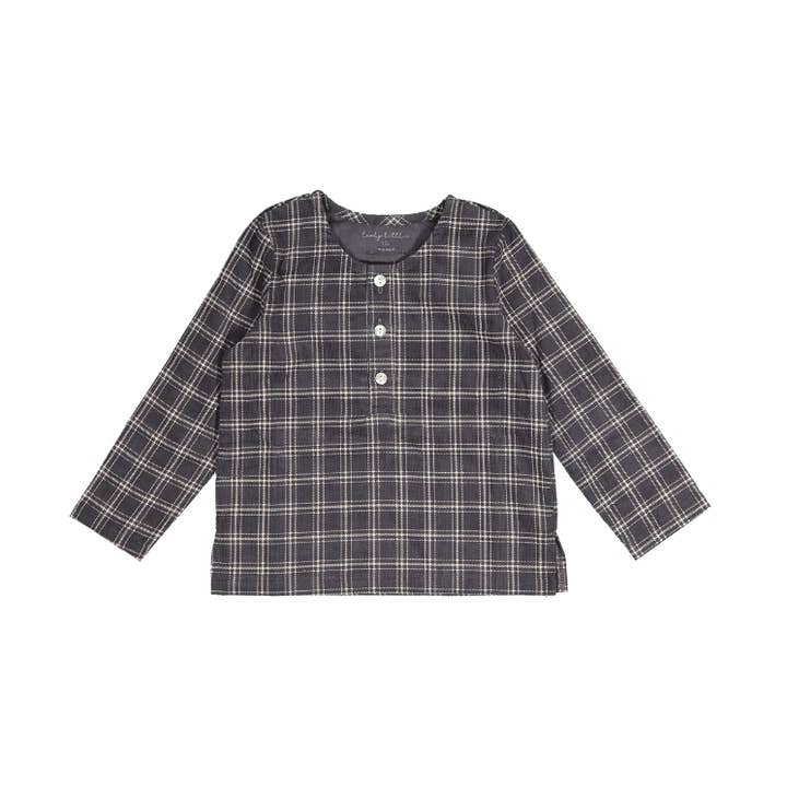 The Corduroy Tunic - Steel Check for wholesale by Lovely Littles