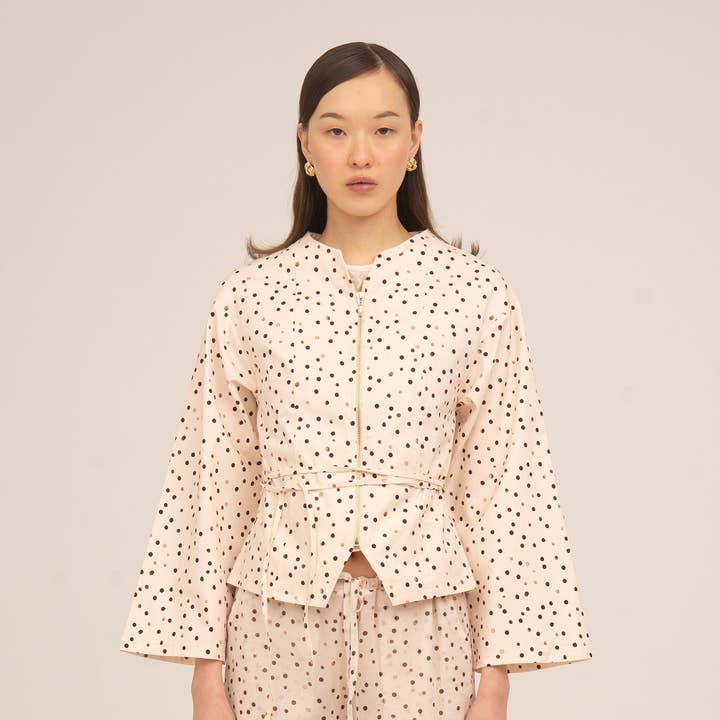 Chaqueta Fuji de lunares crema for wholesale by CARMEN SAYS