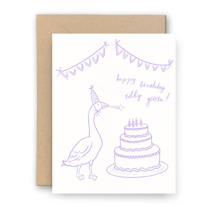 Happy Birthday Silly Goose | Birthday Card for wholesale by Finch and Flourish Paper Goods