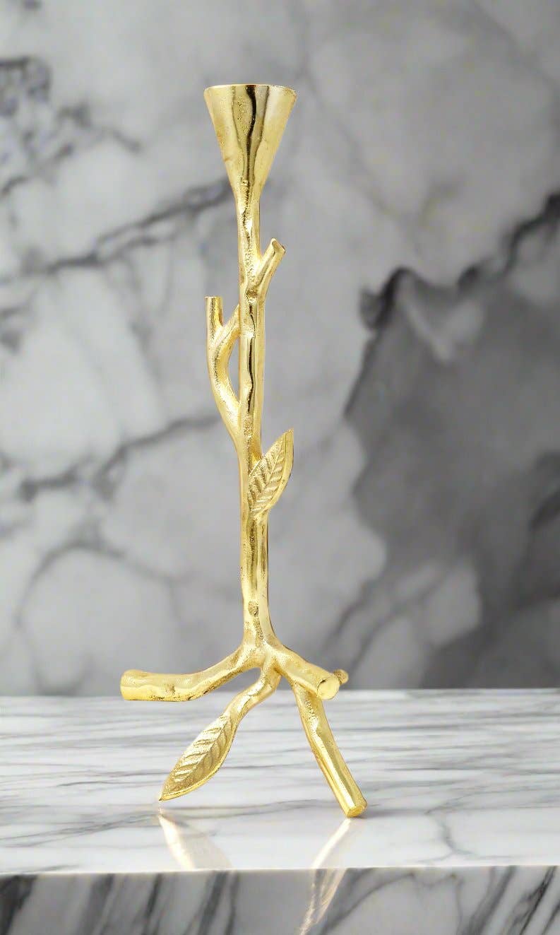 CLASSIC TOUCH DECOR INC. - Wholesale Candle Holder - Gold Taper Candle Holders with Branch Design2