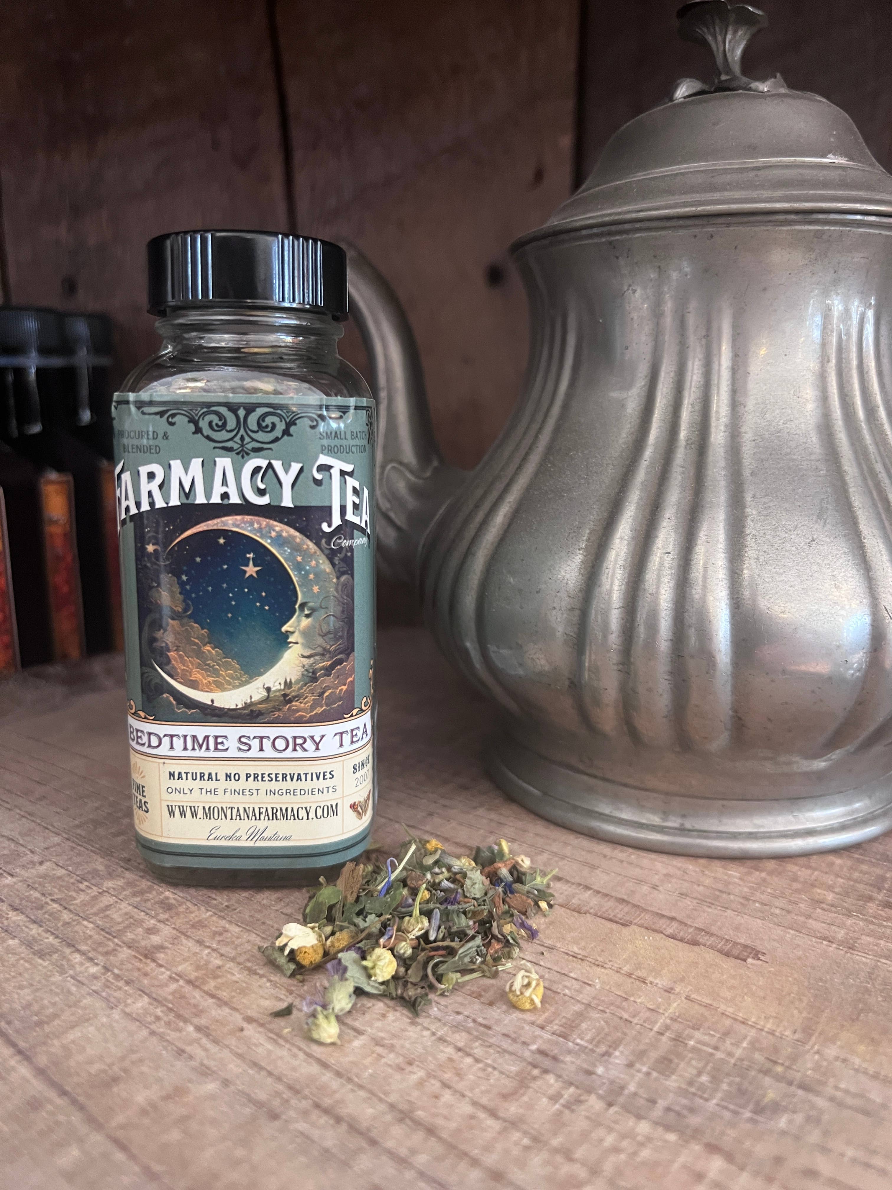 Montana Farmacy - Wholesale Loose Tea - Bedtime Story Herbal Tea Blend vintage moon Glass jar1