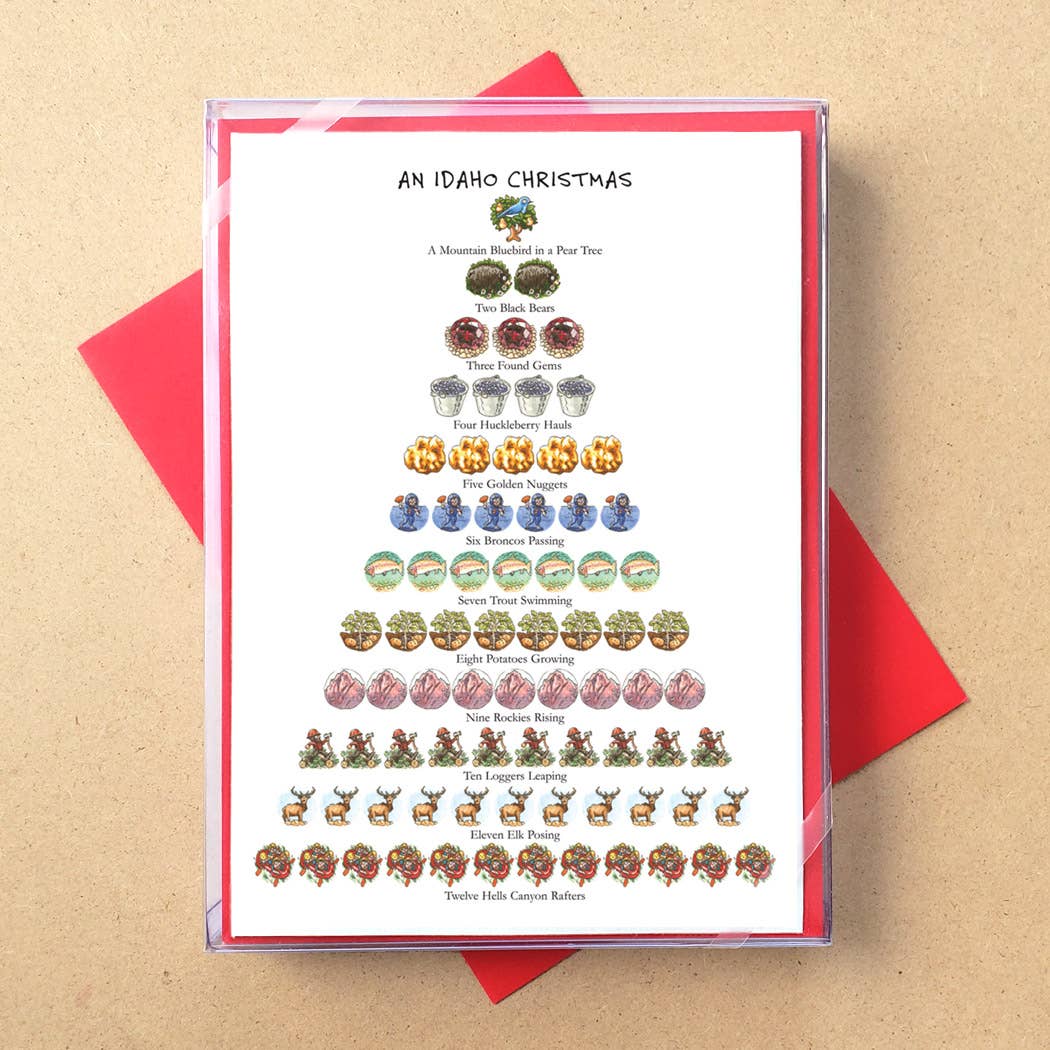 Allport Editions – Großhandel Weihnachtskarte – „Staaten: 12 Days of Christmas“ -Boxkarten — ALLE 50 BUNDESSTAATEN!2