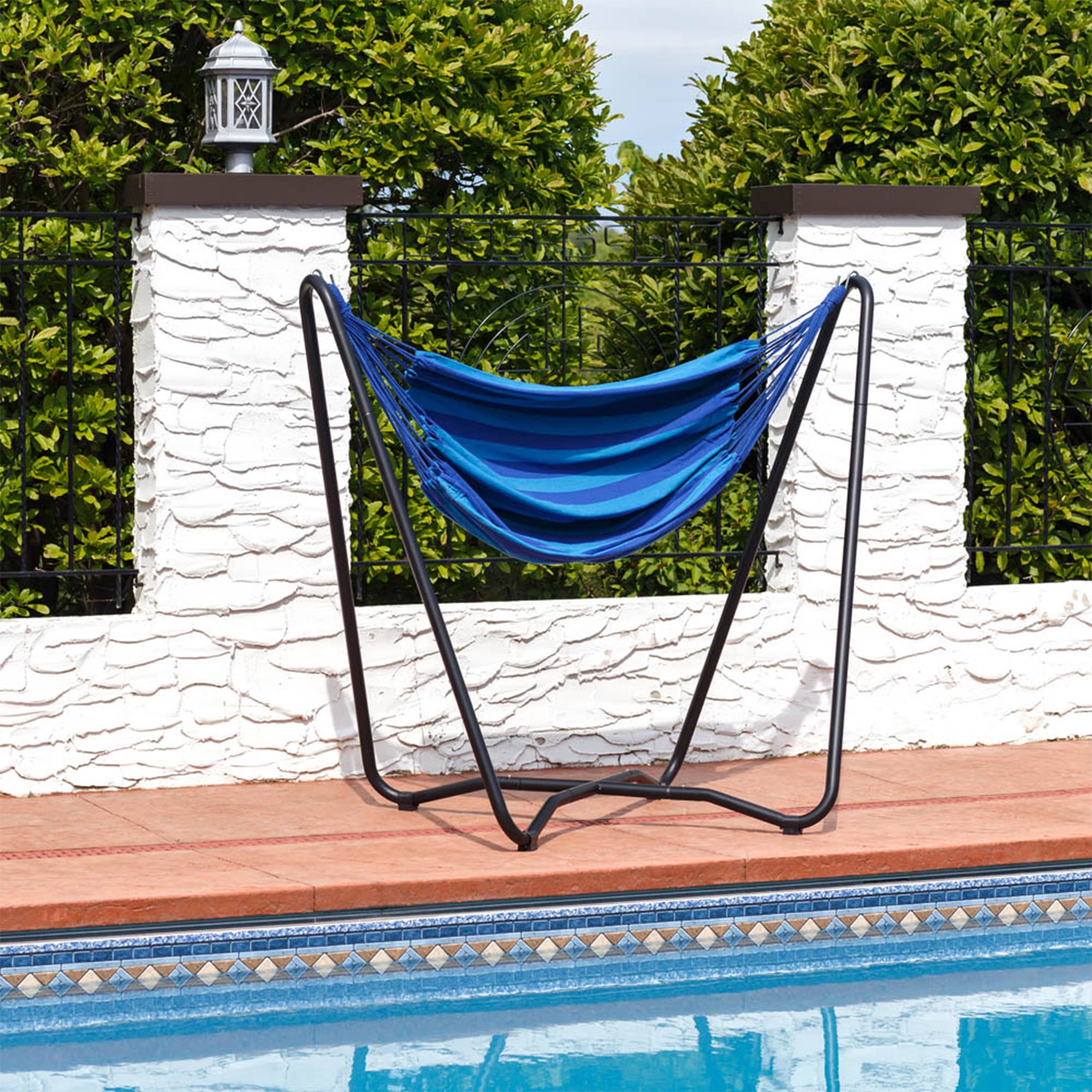 Sunnydaze Decor - Wholesale Hammock - Cotton Hammock Chair with Space Saving Stand - Beach Oasis5