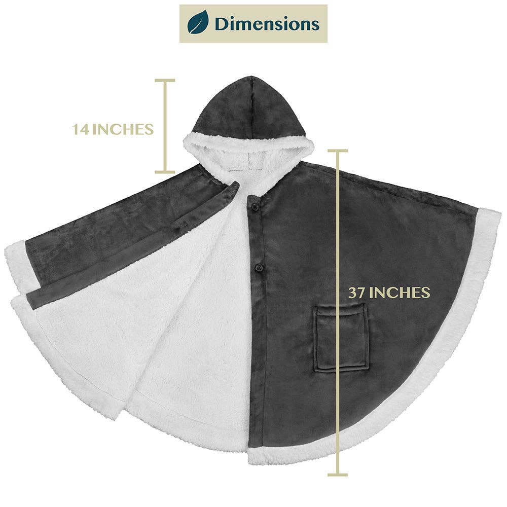 Pavilia – wholesale Poncho – Women's – Angel Wrap Hoodie Sherpa Poncho Blanket38