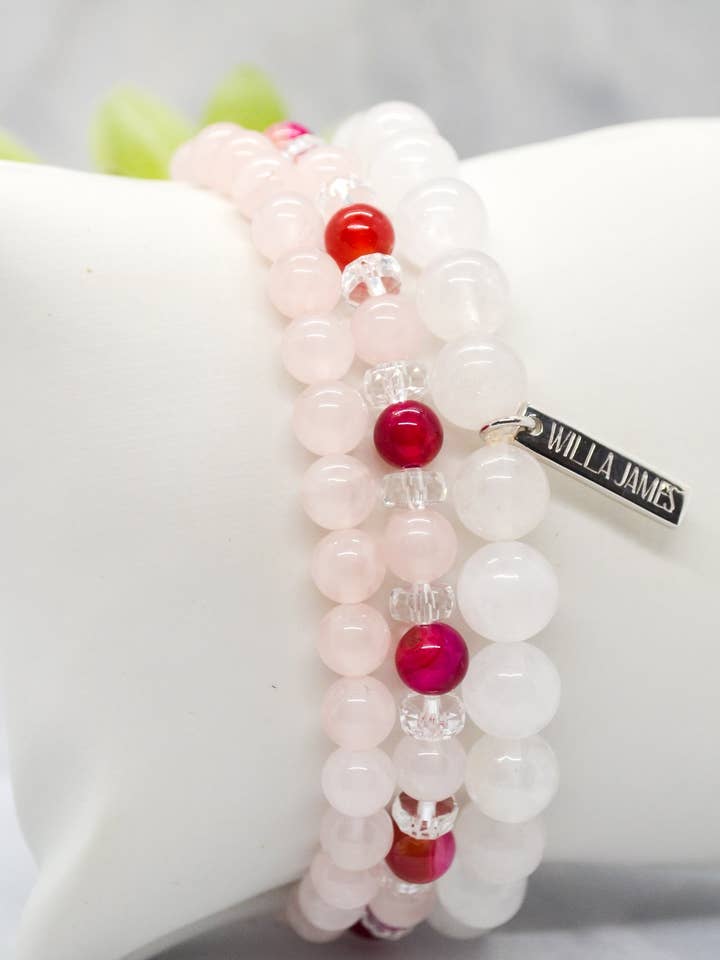 Sisterhood Collection Lot de 3 bracelets plaqué rhodié blanc pour la vente par Willa James