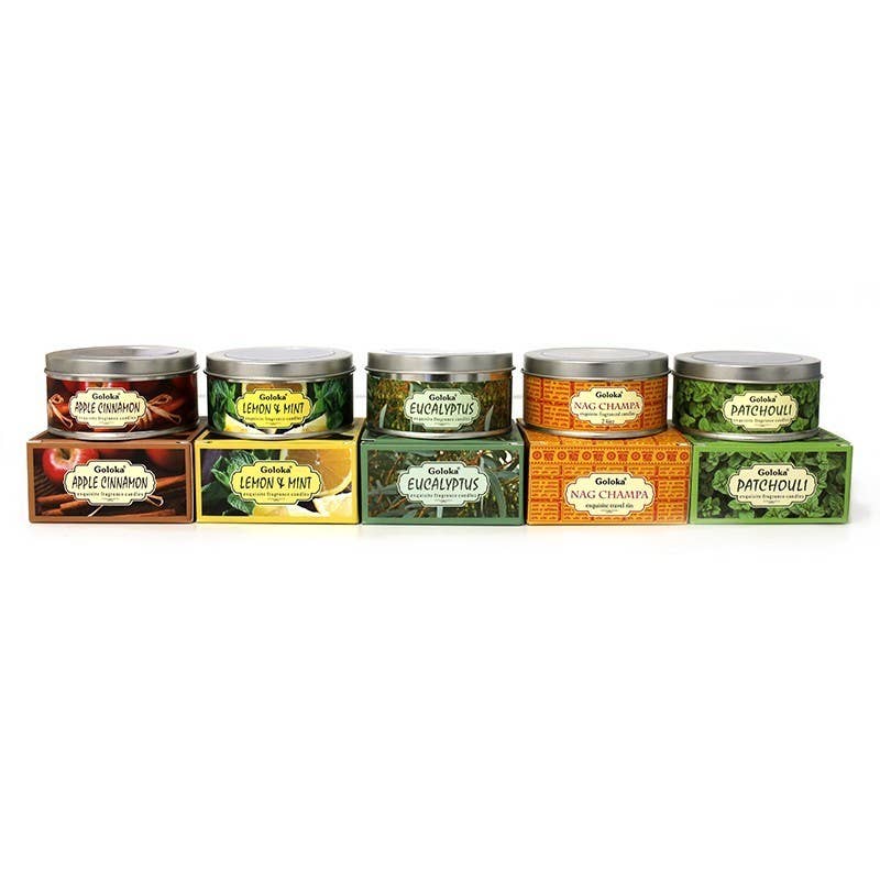 Ethike.eu - Wholesale Travel Candles - 3 Goloka apple and cinnamon candles3