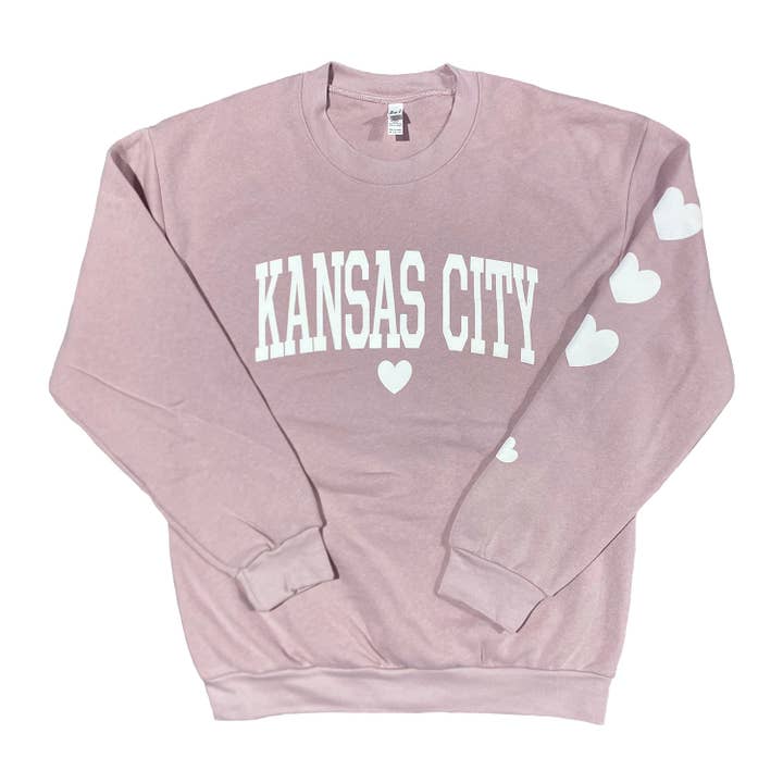 Kansas City Heart Crew Fleece (Blush) for wholesale by 1KC