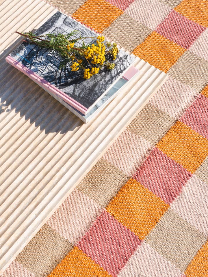 Juteteppich m. Violett und Orange für den Großhandel von MATIAS MOELLENBACH