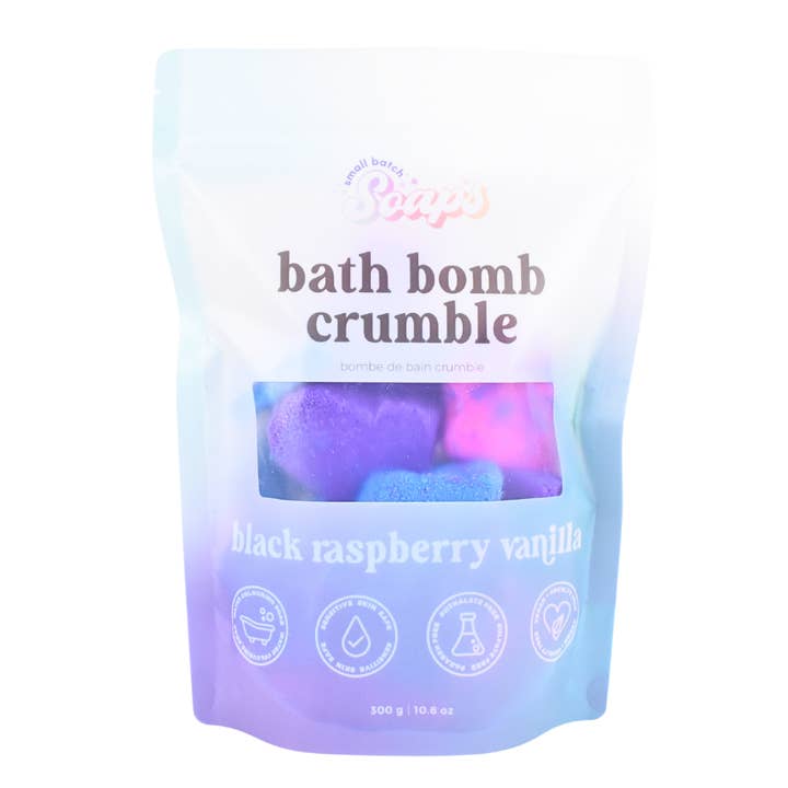 Black Raspberry Vanilla Bath Bomb Crumble for wholesale by Small Batch Soaps