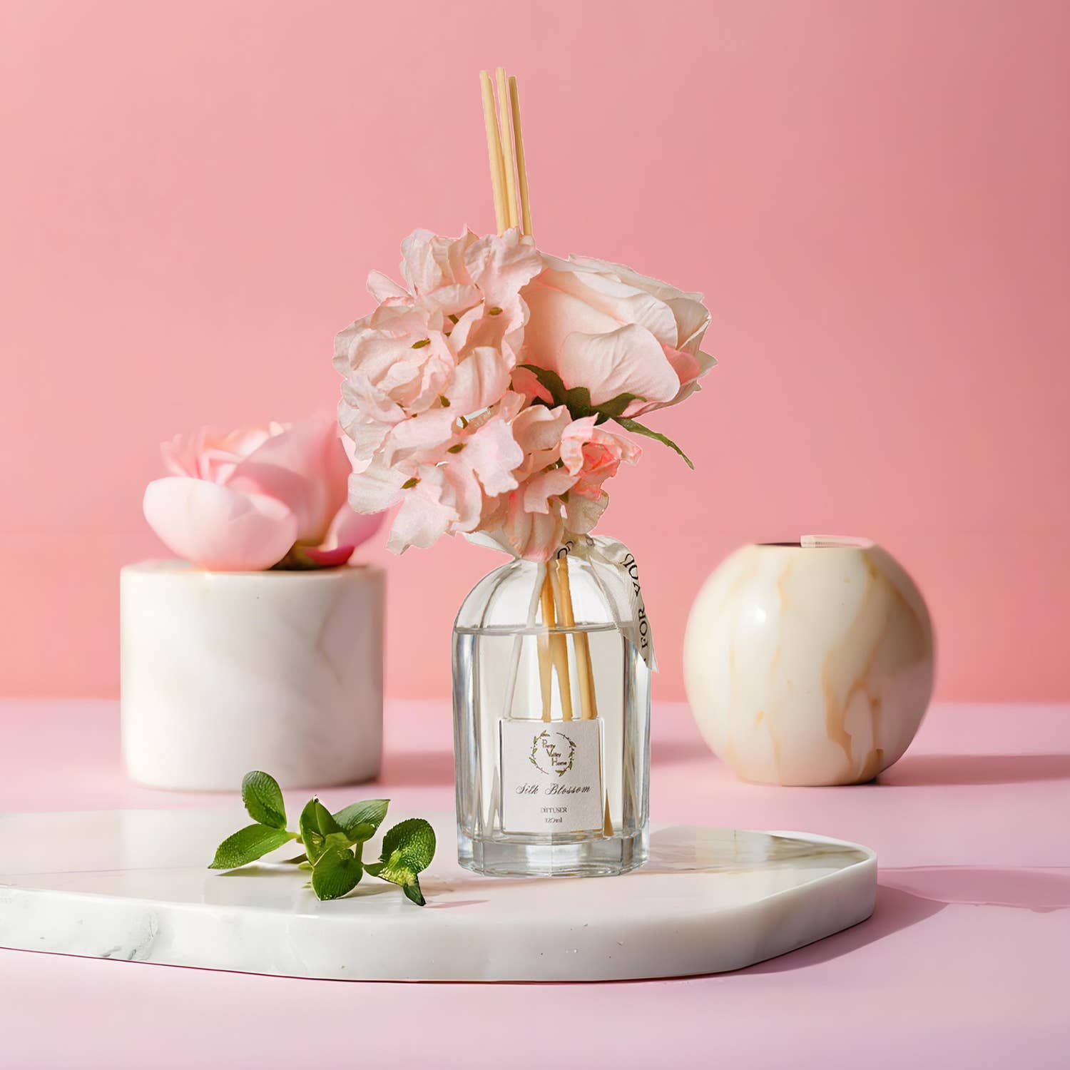 Pretty Valley Home – difusor de fragrâncias por atacado – Conjuntos de Difusores de Varetas com Flores Artificiais 120Ml / 4,05 FL Oz para Decoração5