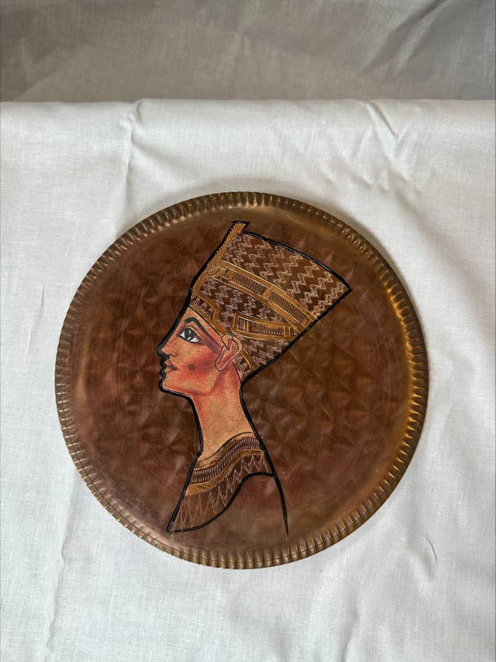 Vintage Egyptisk Nefertiti Handgjord Väggdekor Tallrik för wholesale av vintarust
