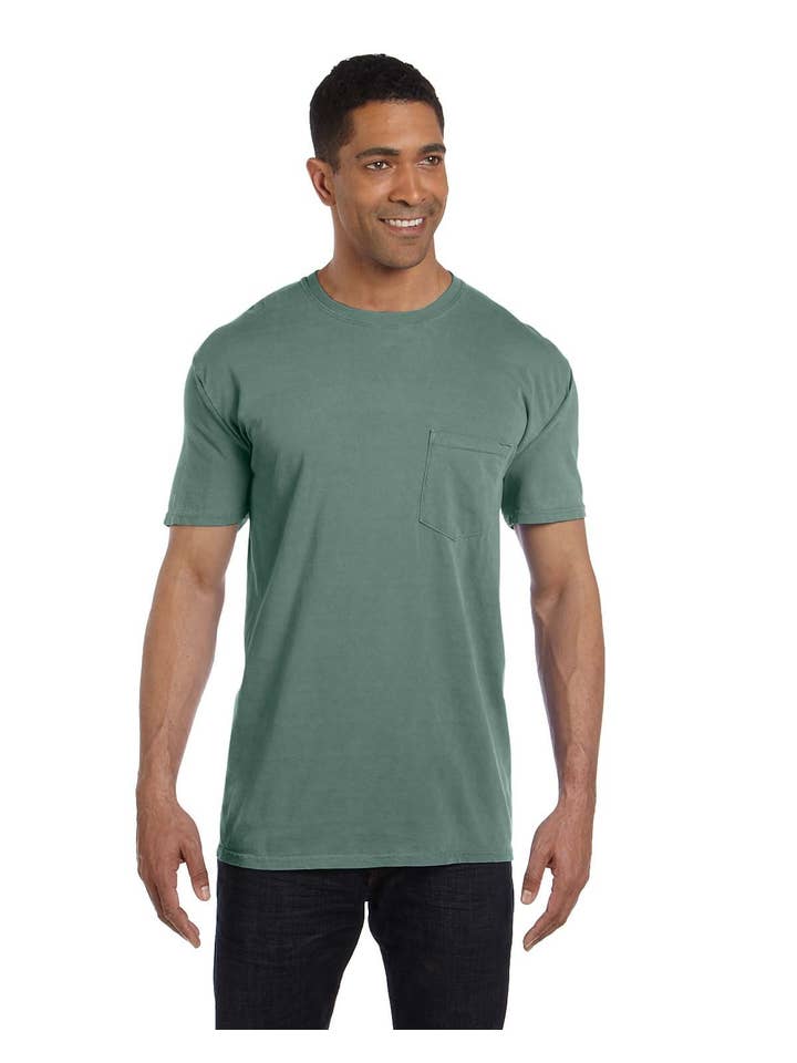 Total Apparel - Wholesale T-Shirt - Unisex - Comfort Colors Garment-Dyed Pocket Blank T-Shirt | 6030CC22