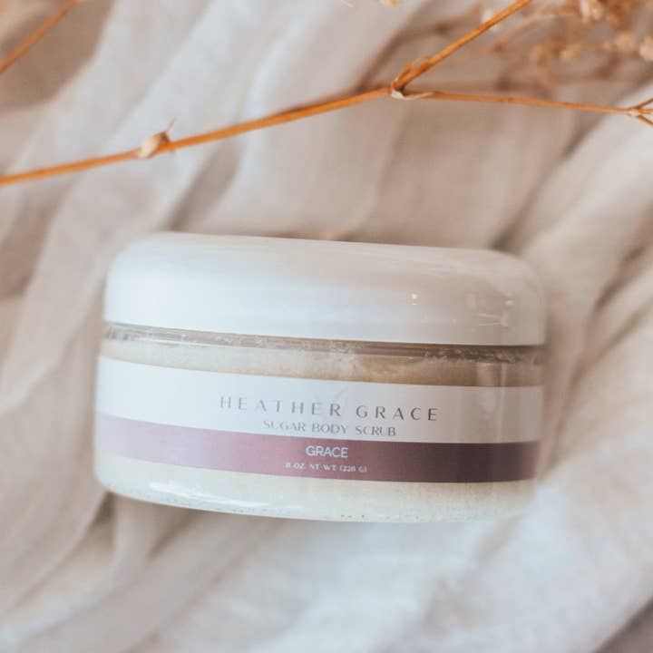 8 oz Sugar Scrub for wholesale by Heather Grace Skin Care, LLC
