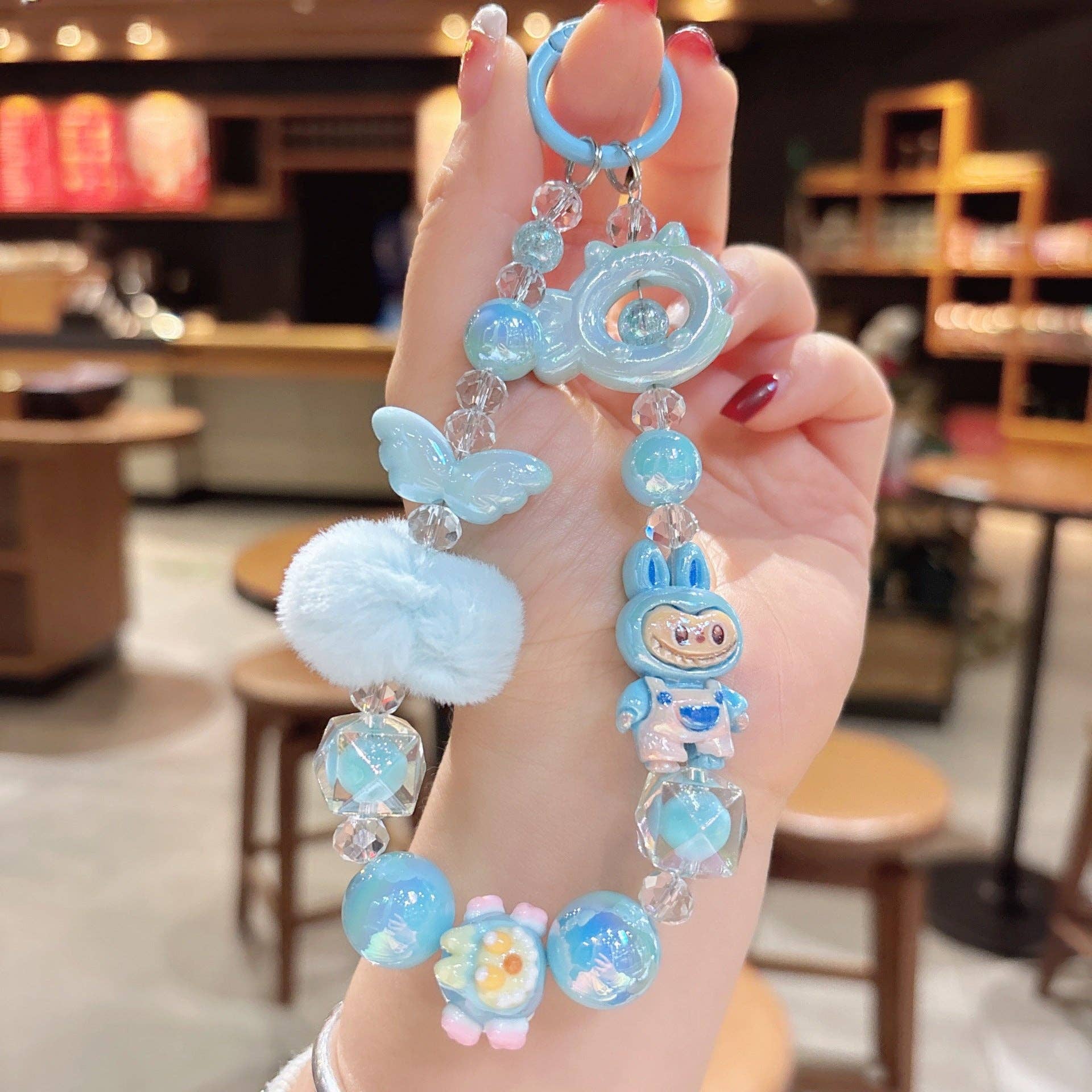 Little Trendy - Wholesale Keychain - Kids - Cute monster Beaded mobile phone chain bag pendant4